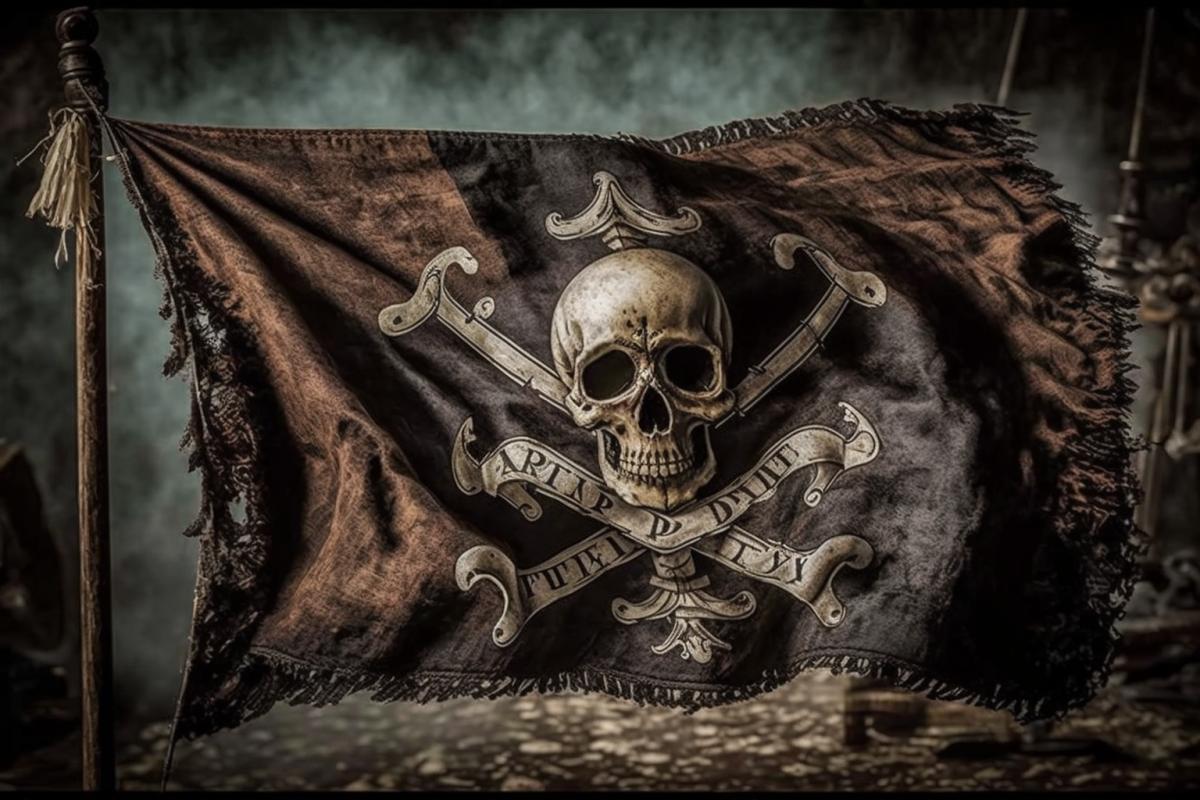 pirate flag jolly roger, very detailed, professional photography