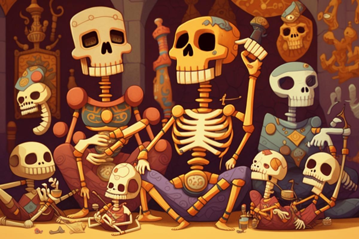 Hanging out with lots of skeletons in patchwork style