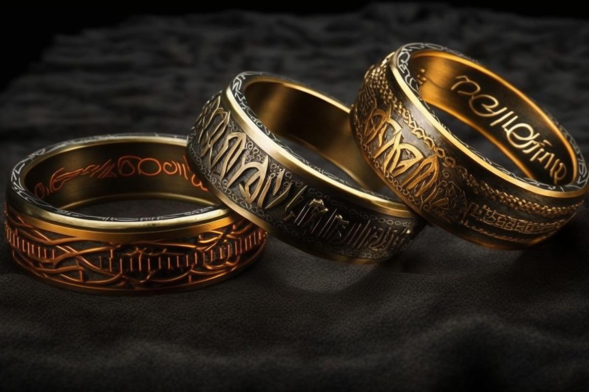 Three rings for the wise elves, seven rings for the dwarfs under the mountains, nine rings for the people of Middle-earth and one all-powerful one for the Lord of Mordor to unite them all and deprive them of their will