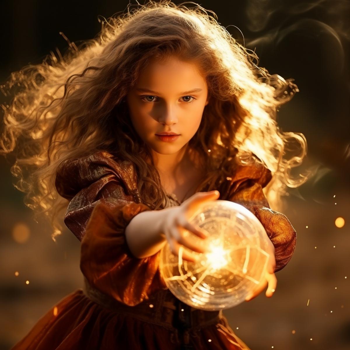 kid , cute, magic orb, glory, woman, deep v, fight