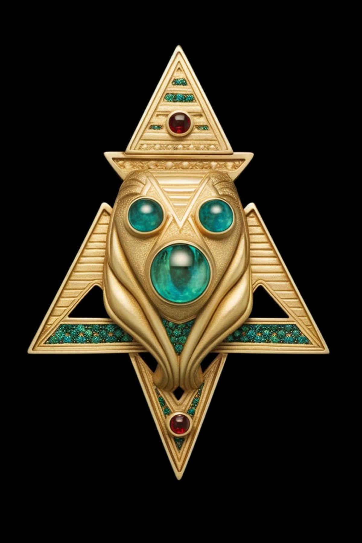 Magic jewelry frog amulet with emeralds and magic