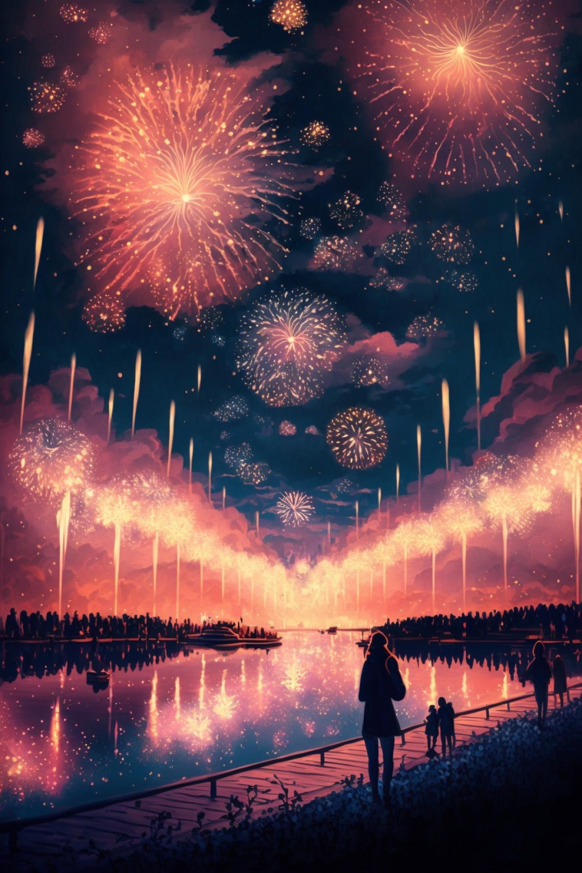 Dreamy fireworks, fireworks festival 🍄