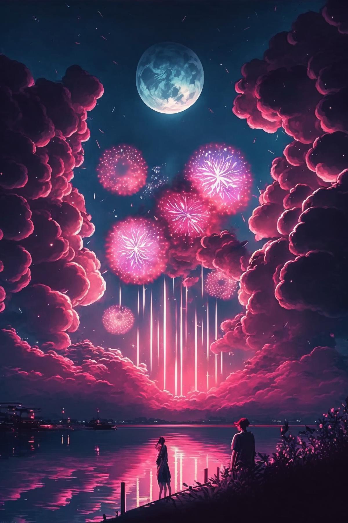 Dreamy fireworks, fireworks festival 🍄