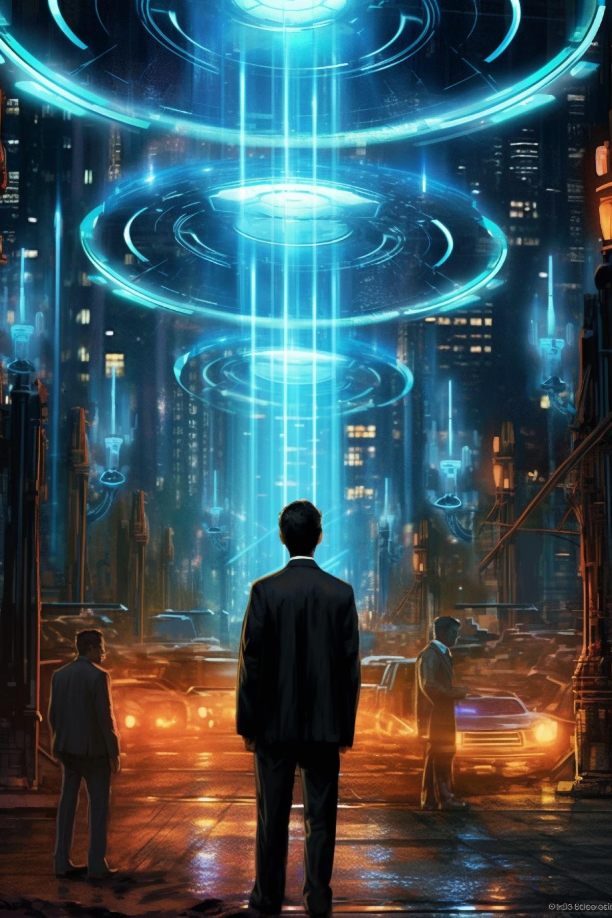 world of the future with the inventions of Nikola Tesla wireless electricity, neon