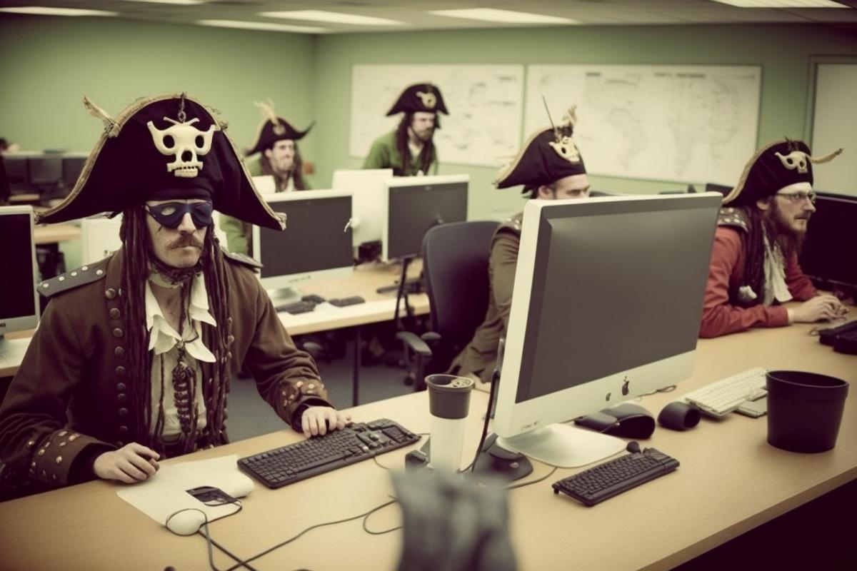 Pirates in a boring office