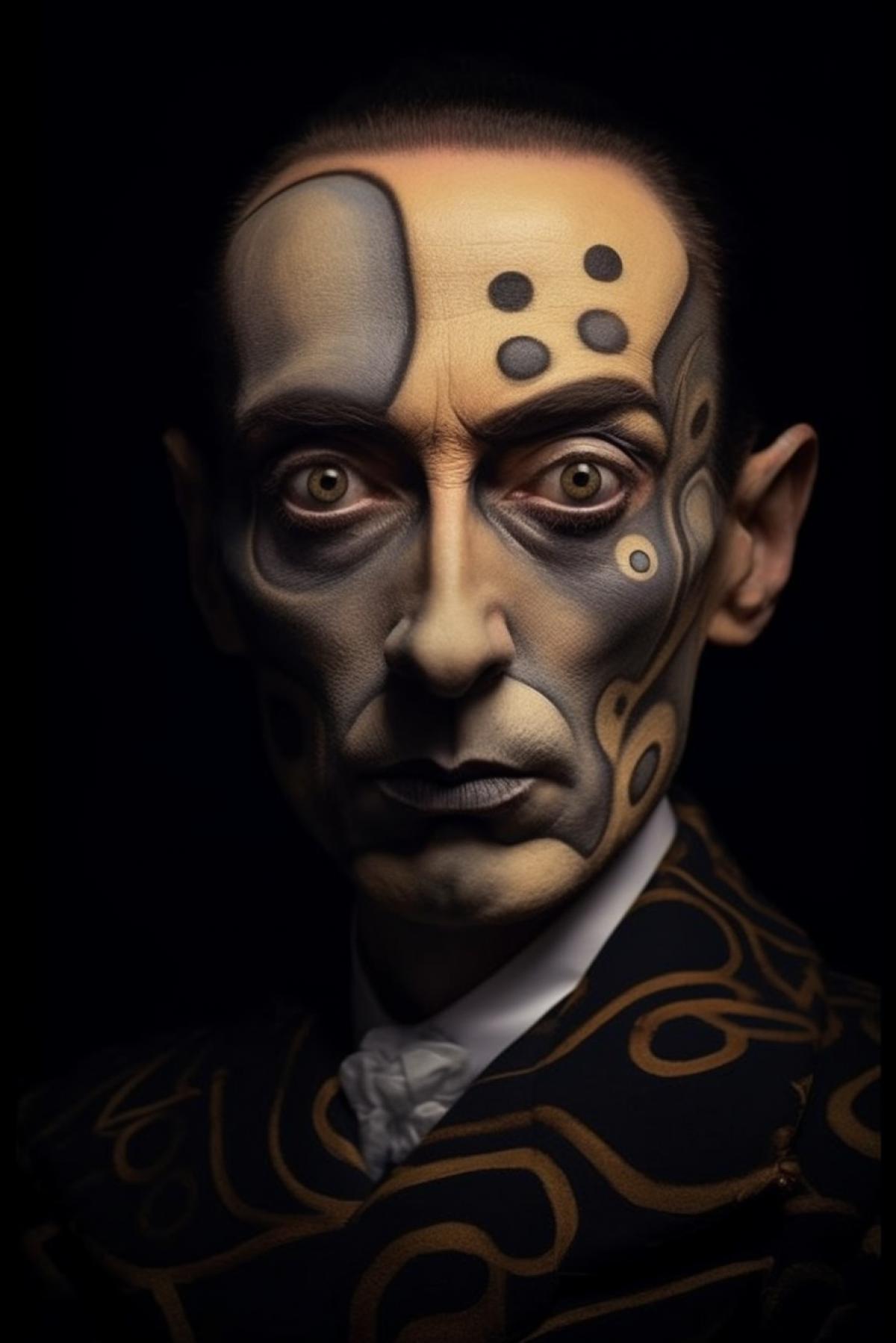 Body art in the style of Dali paintings