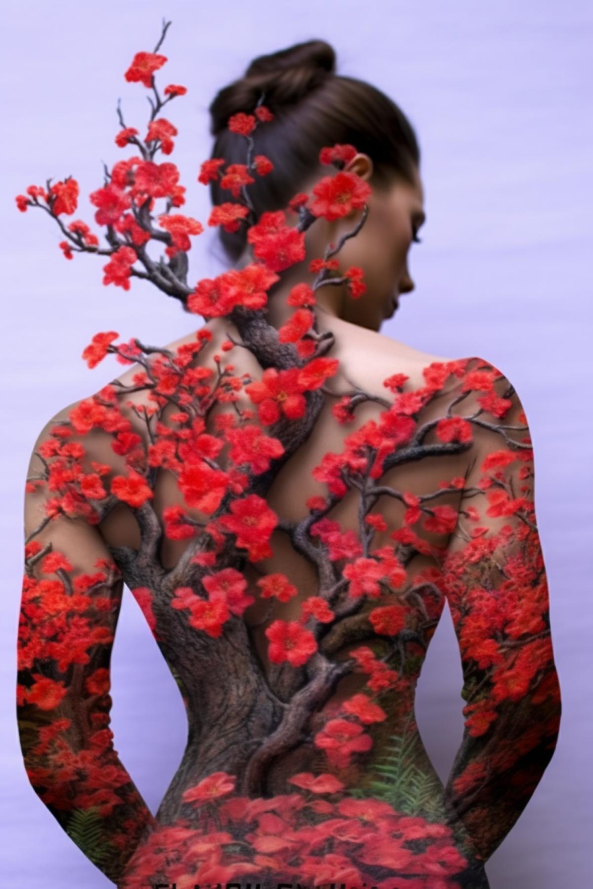 Body art flowering tree