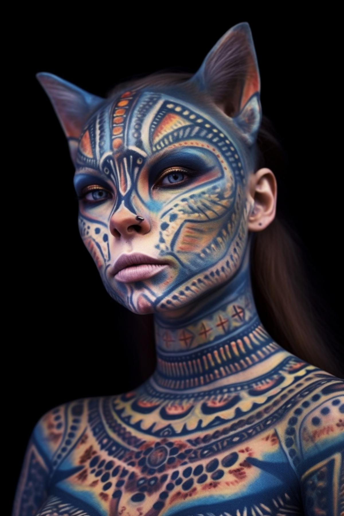 Cat humanization the most beautiful body art