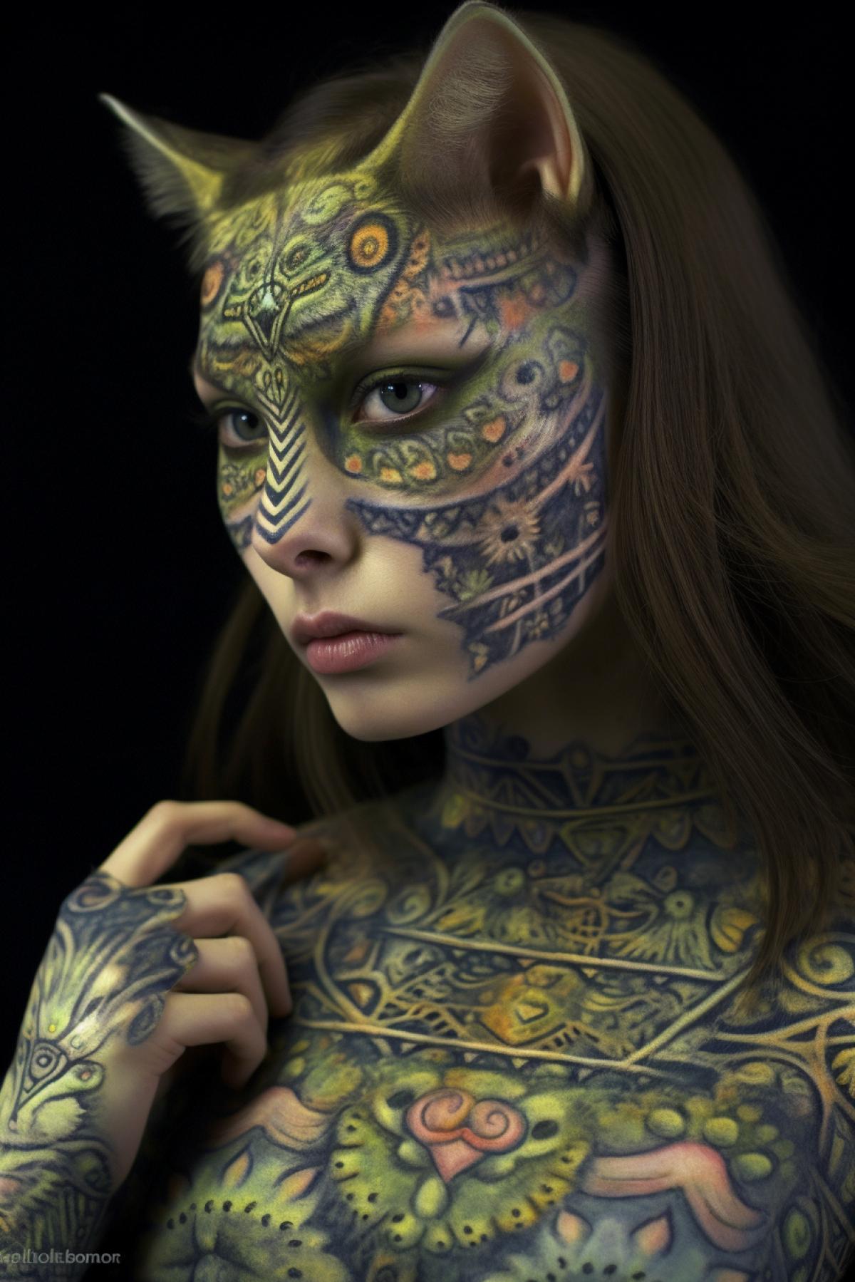 Cat humanization the most beautiful body art