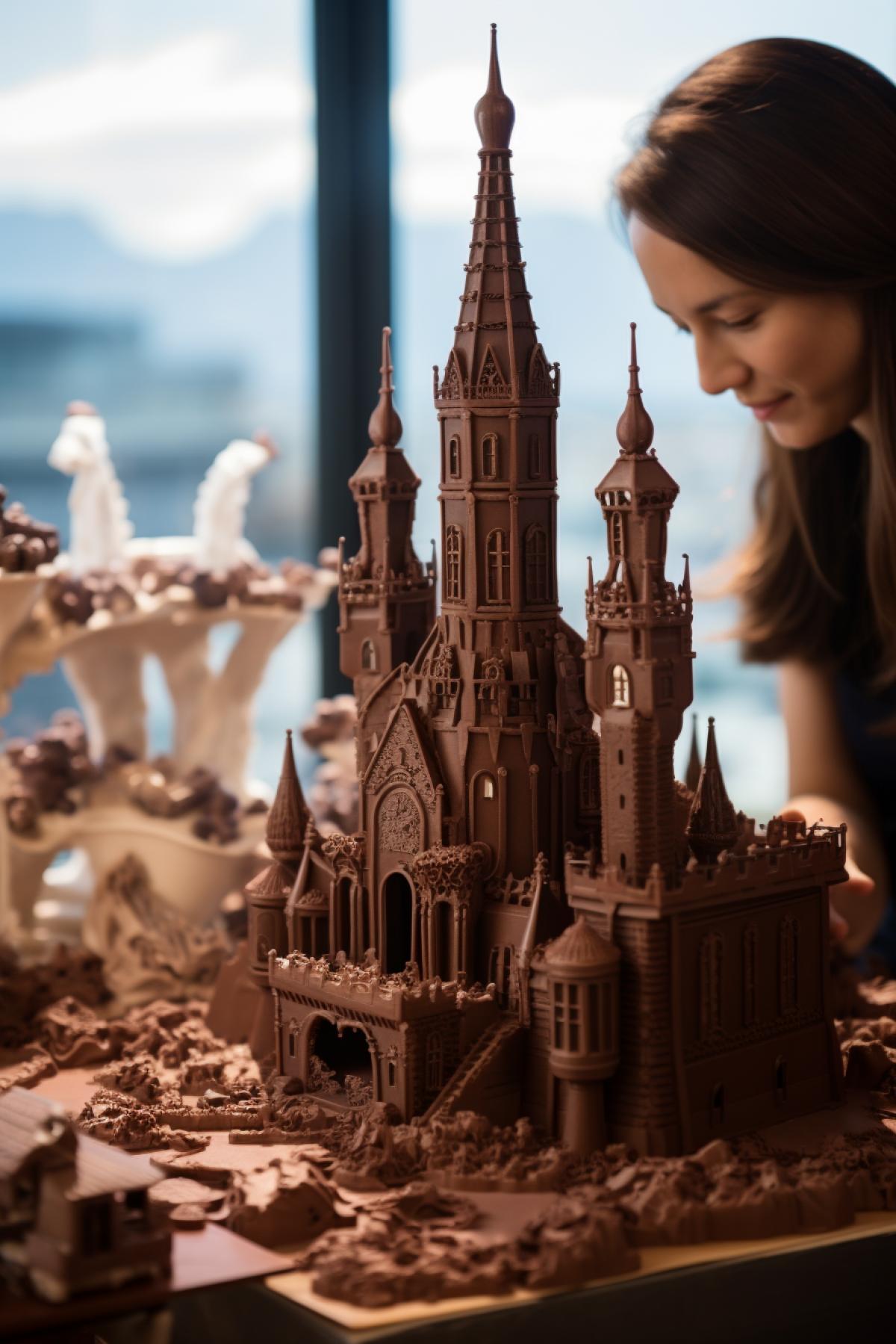 a 3D printed castle made of chocolatte already melting by @Europa