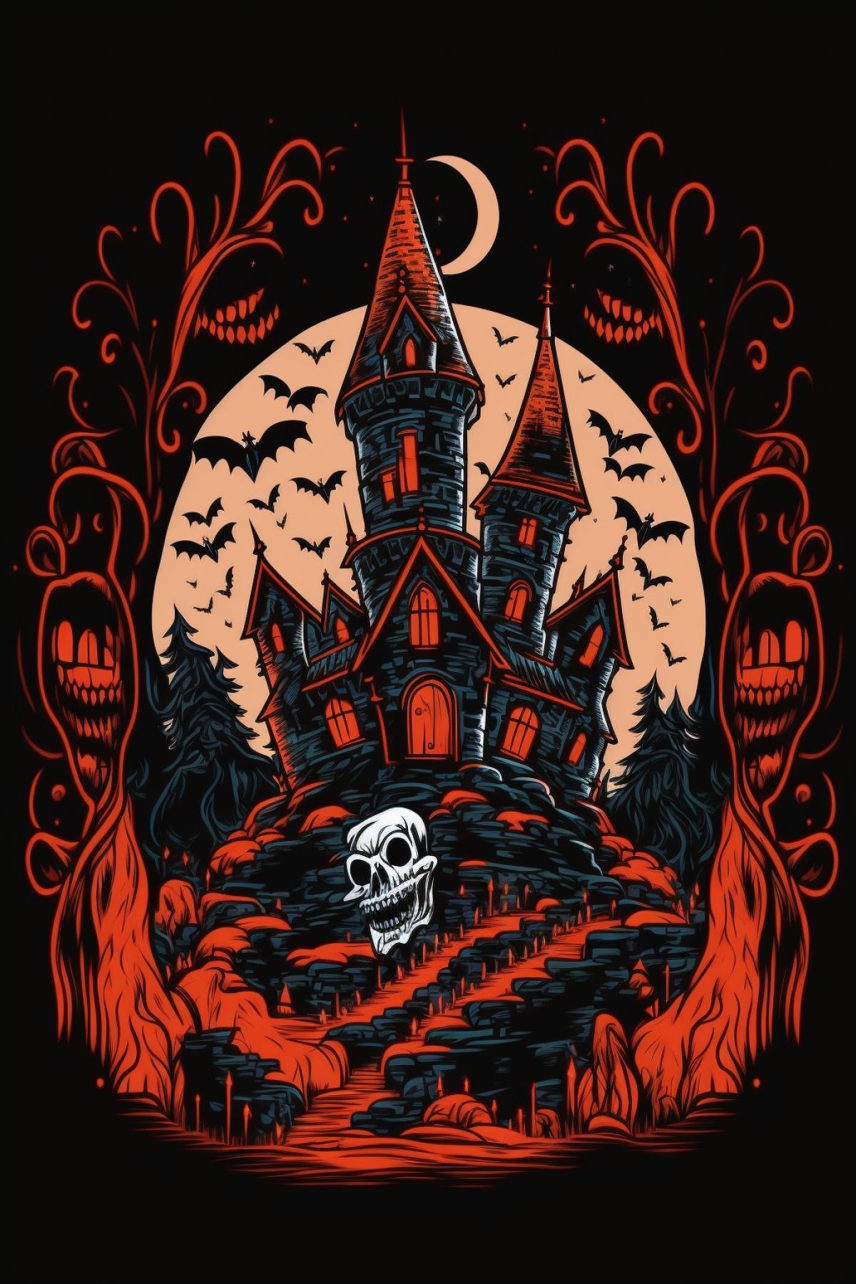 Vampire castle in patchwork style