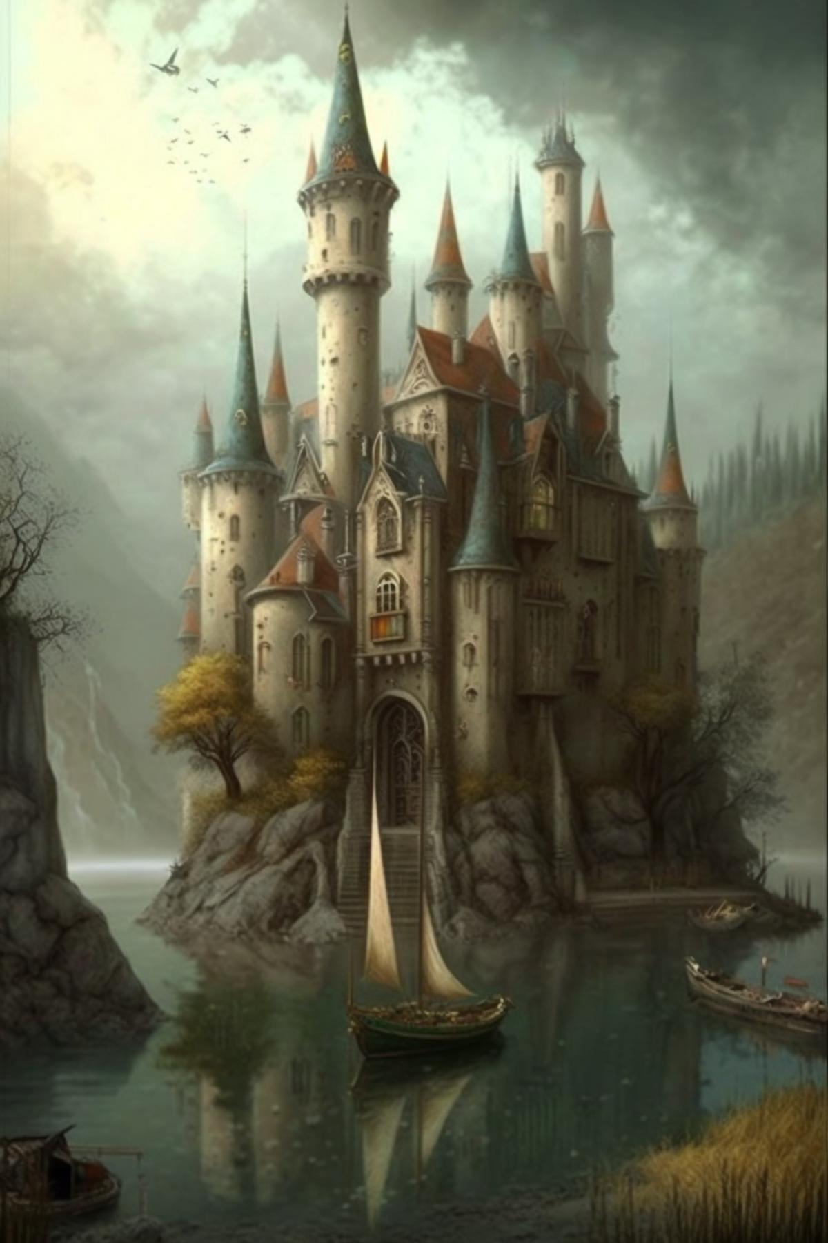 Castle style floats a finger through the village