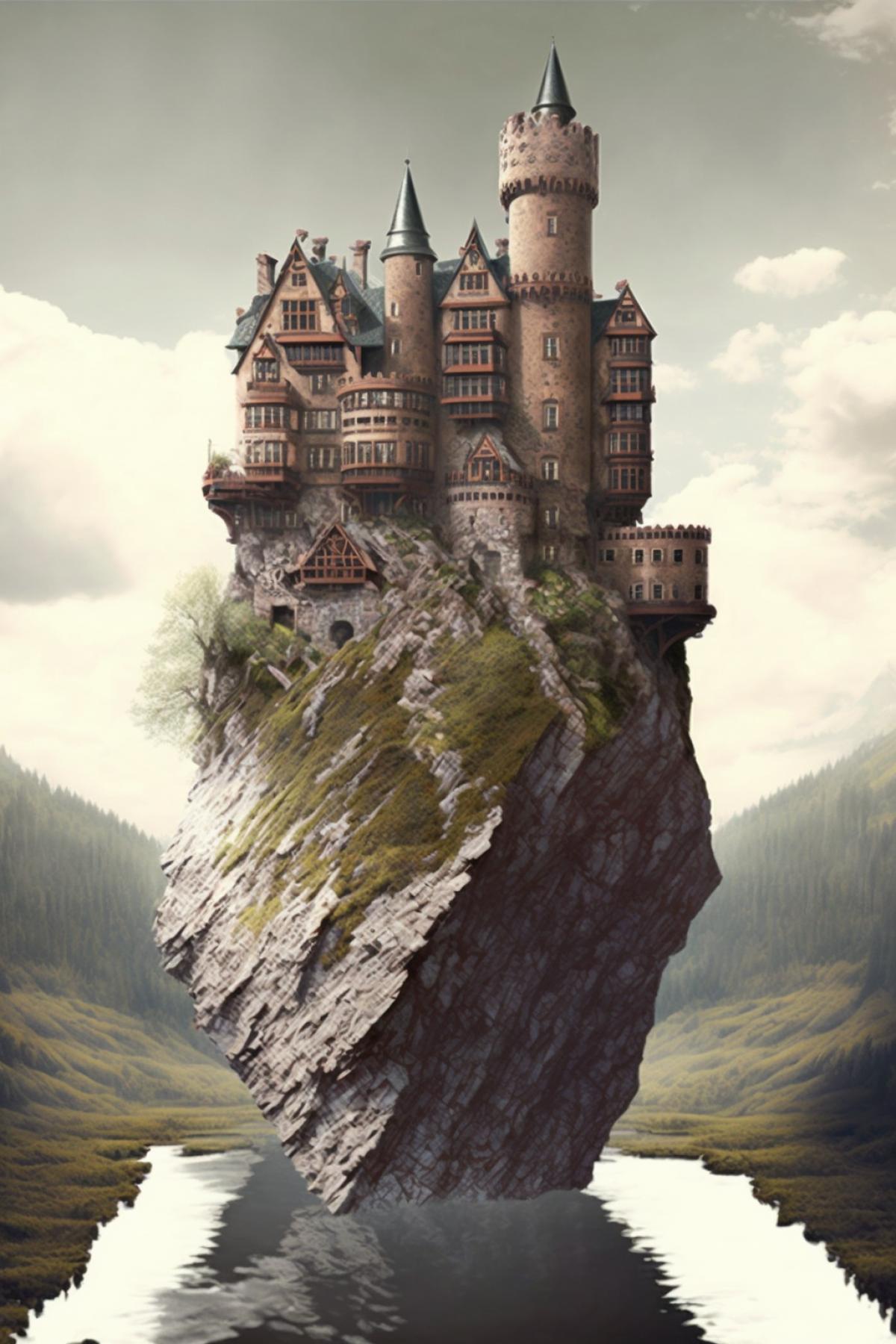 Castle style floats a finger through the village