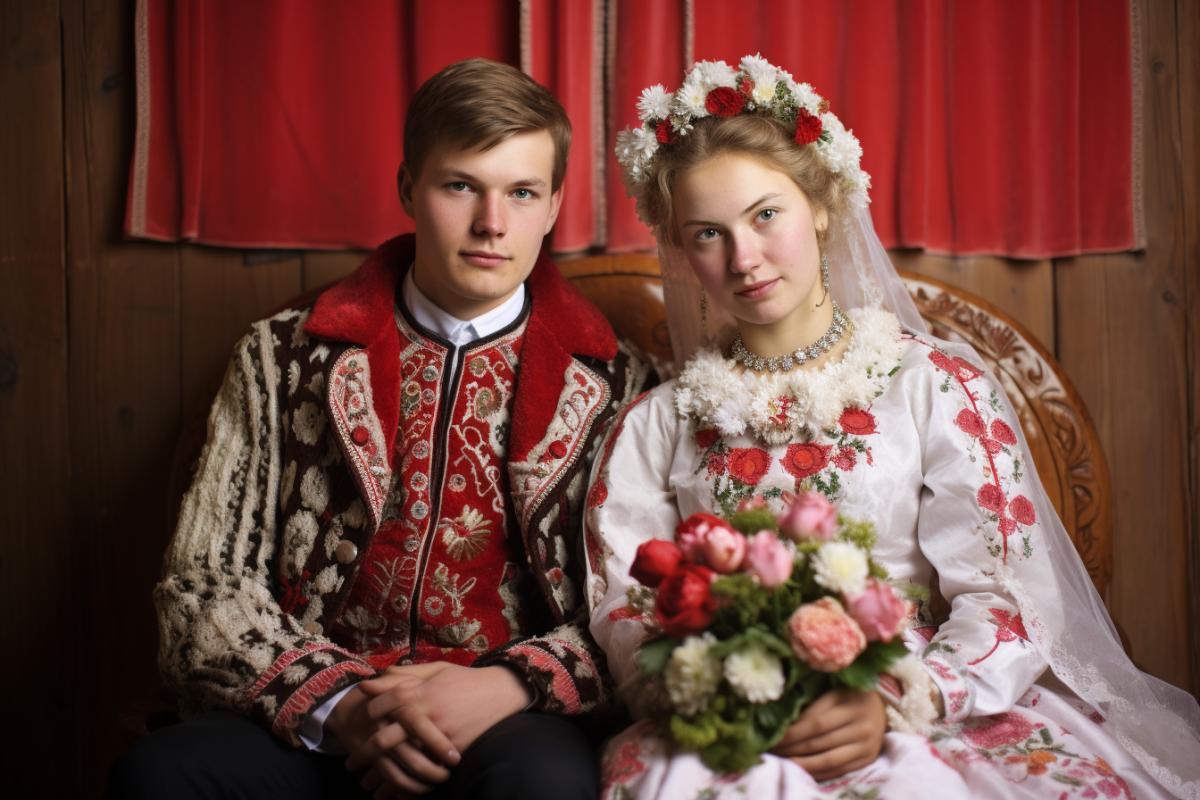 typical russian wedding photo