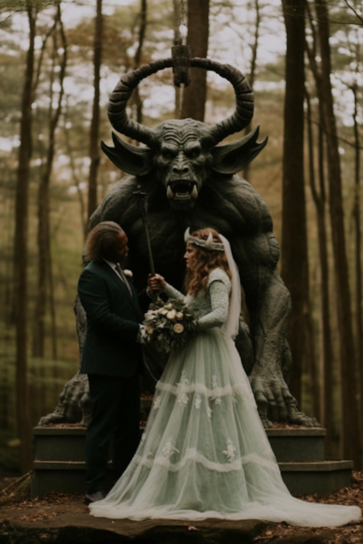 Hellish wedding with devils