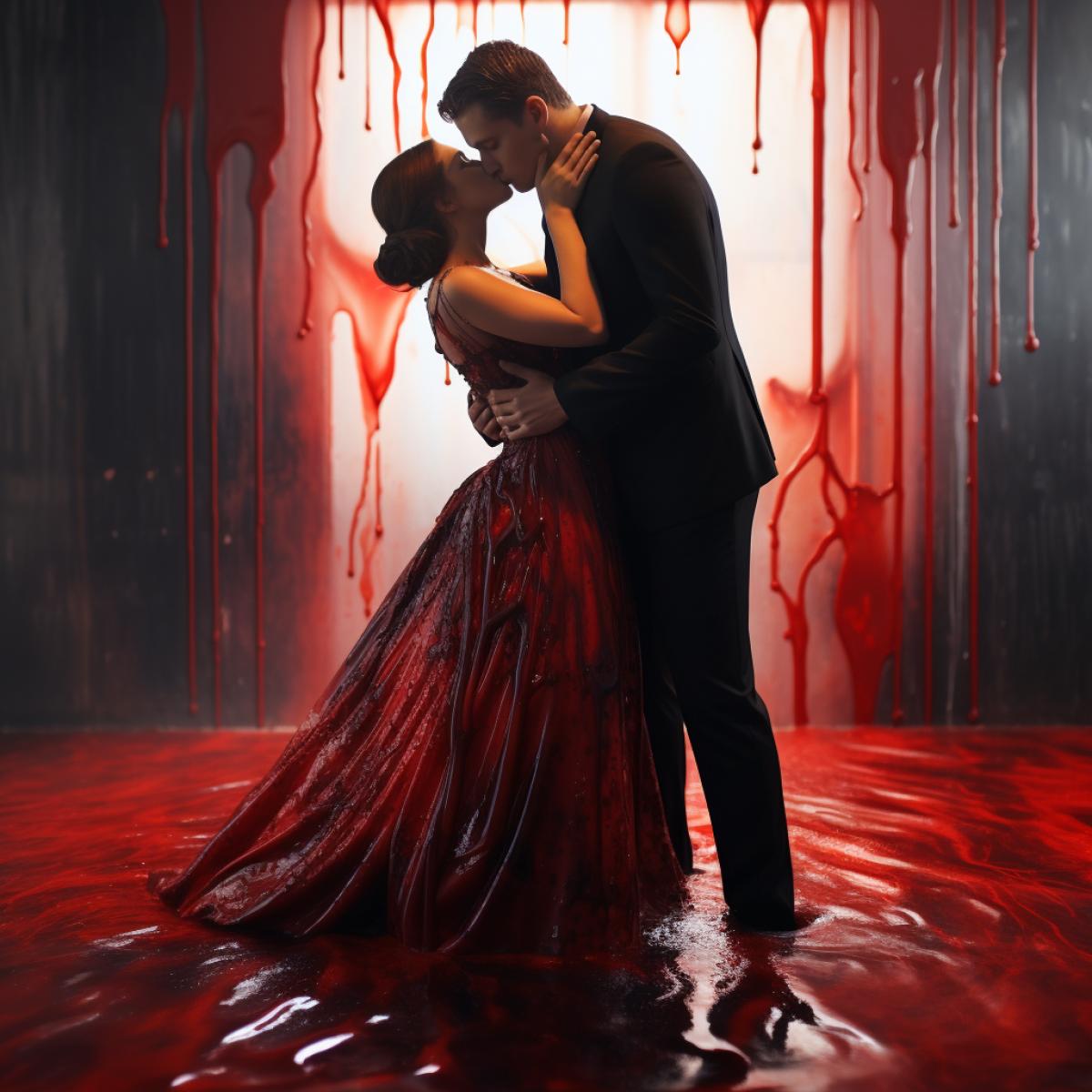 red liquid wedding