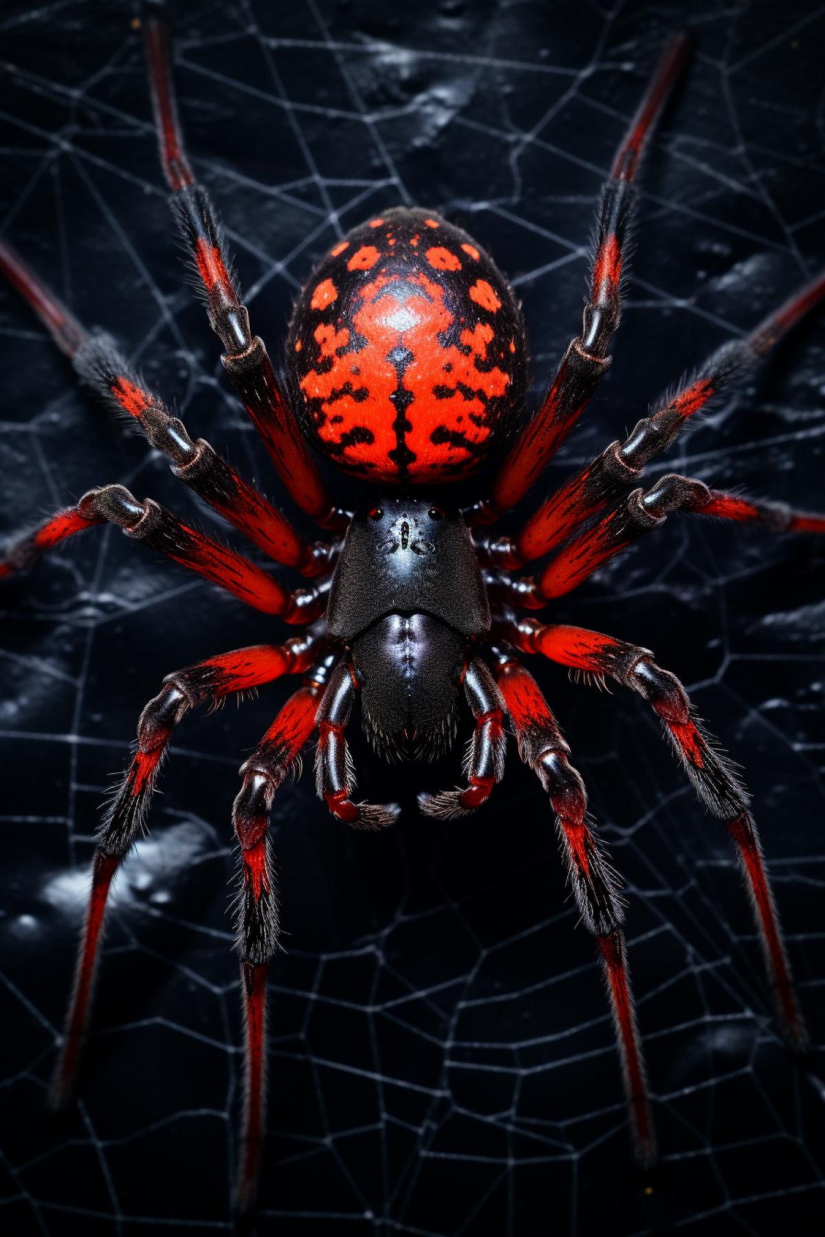 award winning photography of spider, in haute couture, shadowboxing, lightroom, cinematic, hdr, raw, intricate, high quality, vibrant tones, intricate details, high contrast