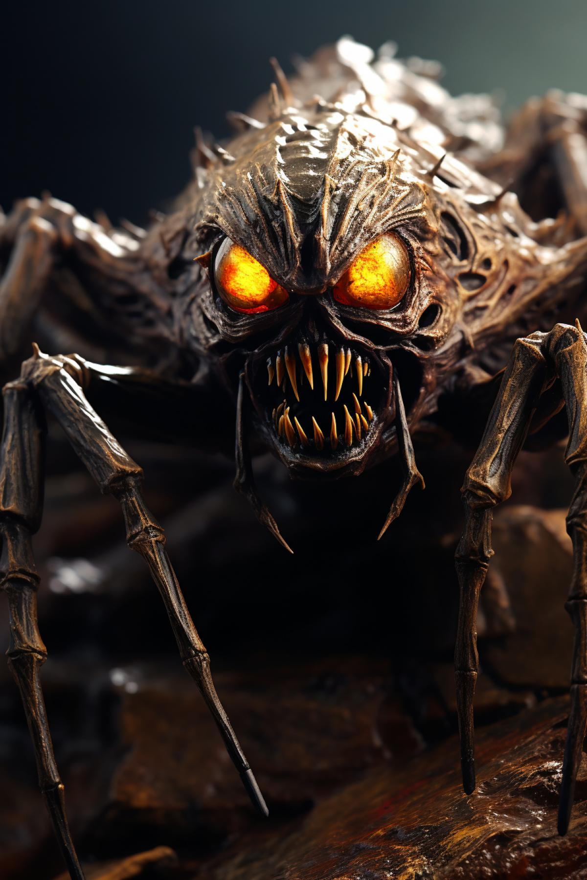 Spider monster, horror, cinematic, realistic, horrorpunk
