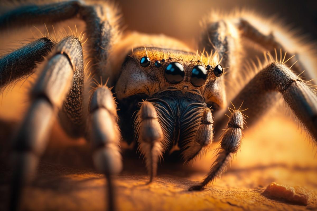 NAT GEO Detailed photograph of a tarantula from NATIONAL GEOGRAPHIC magazine, cinematic, photorealistic, extreme close-up, shot with a Canon EF 100mm f/2.8L Macro IS USM lens IS USM lens stylized 250 weird 25 style raw