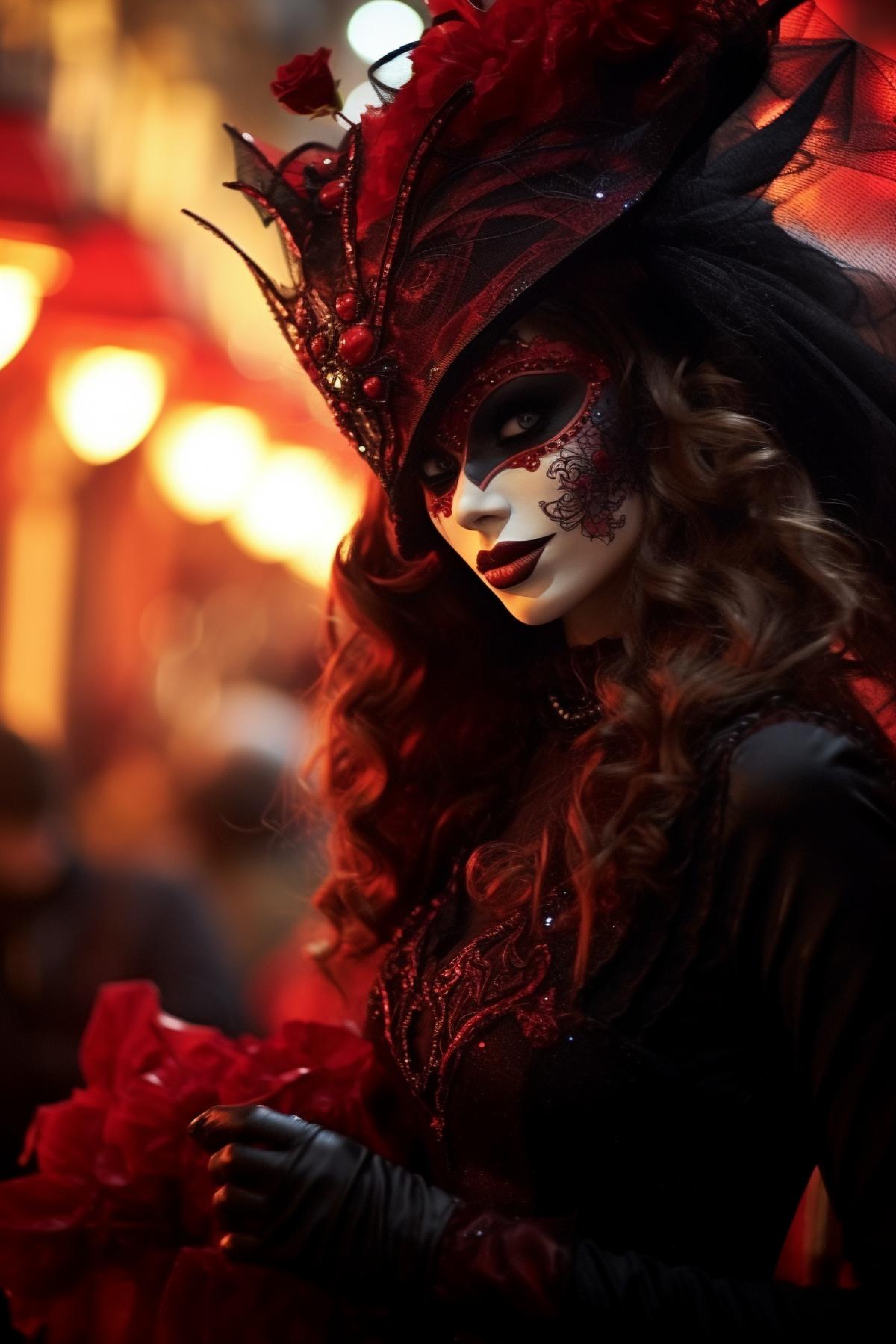 Vampires masquerade, Venetian carnival, night, gothic, atmospheric