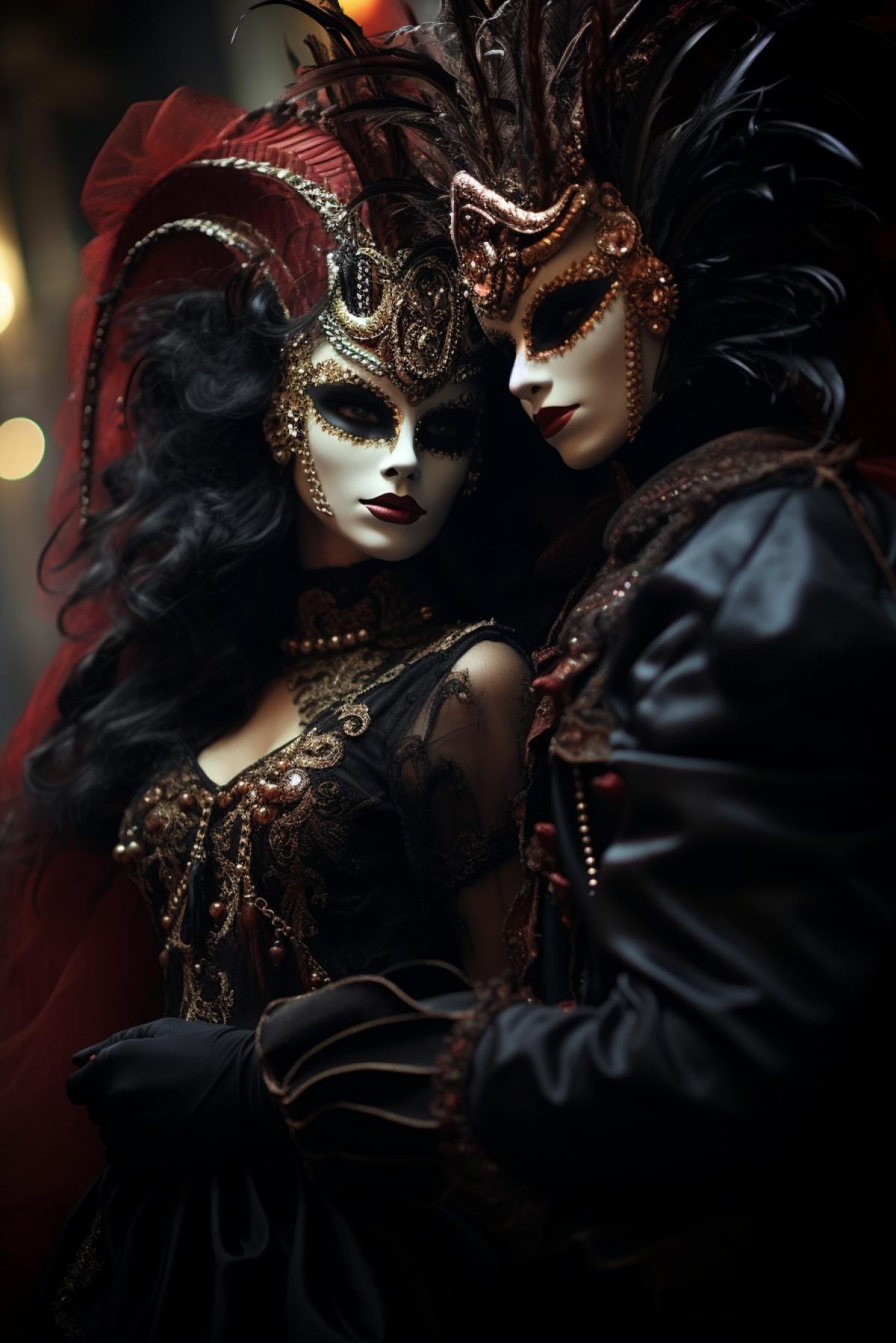 Vampires masquerade, Venetian carnival, waltz, night, gothic, atmospheric