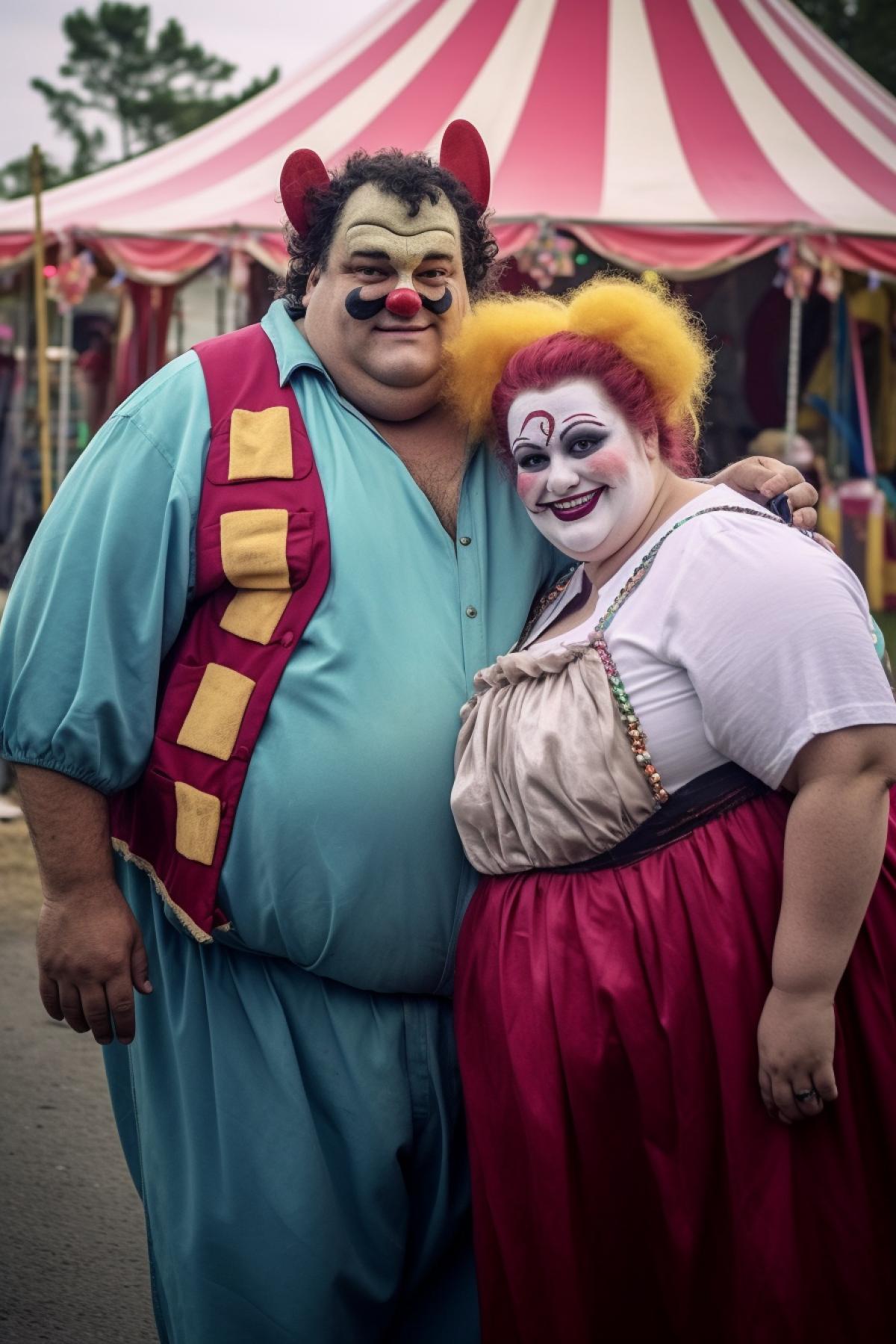 Masquerade carnival of fat people