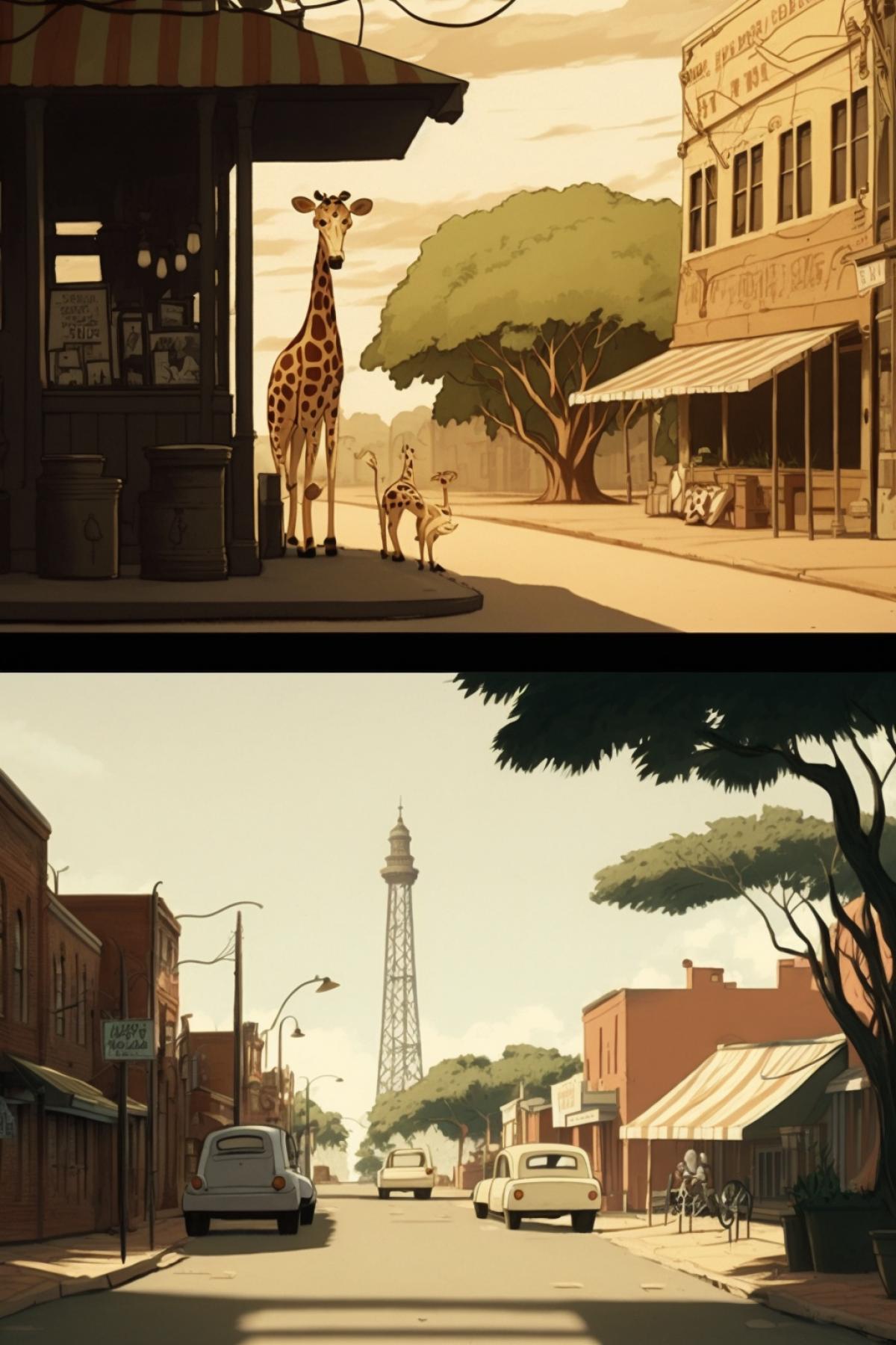 Stills from a cartoon about savannah