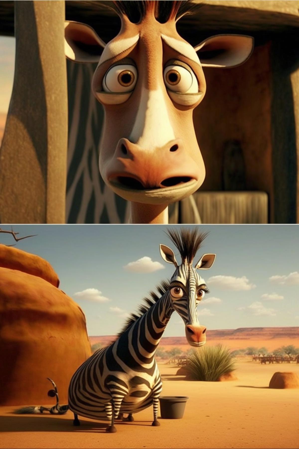 Stills from the cartoon Madagascar