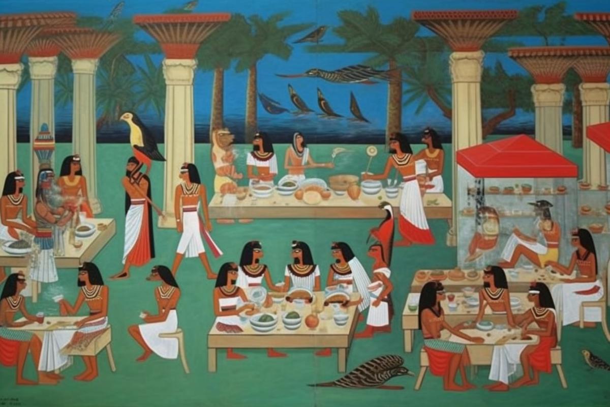 Ancient Egyptian gods dine at McDonalds