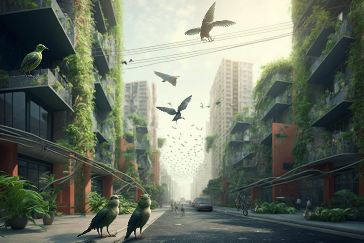 Eco-friendly city. Nature triumphs.
