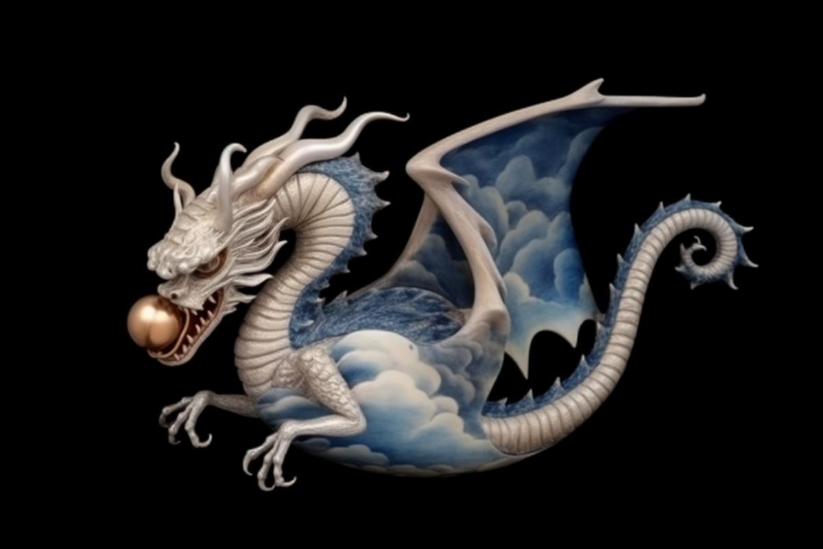 Brooch dragon pearl Faberge surrealism rococo