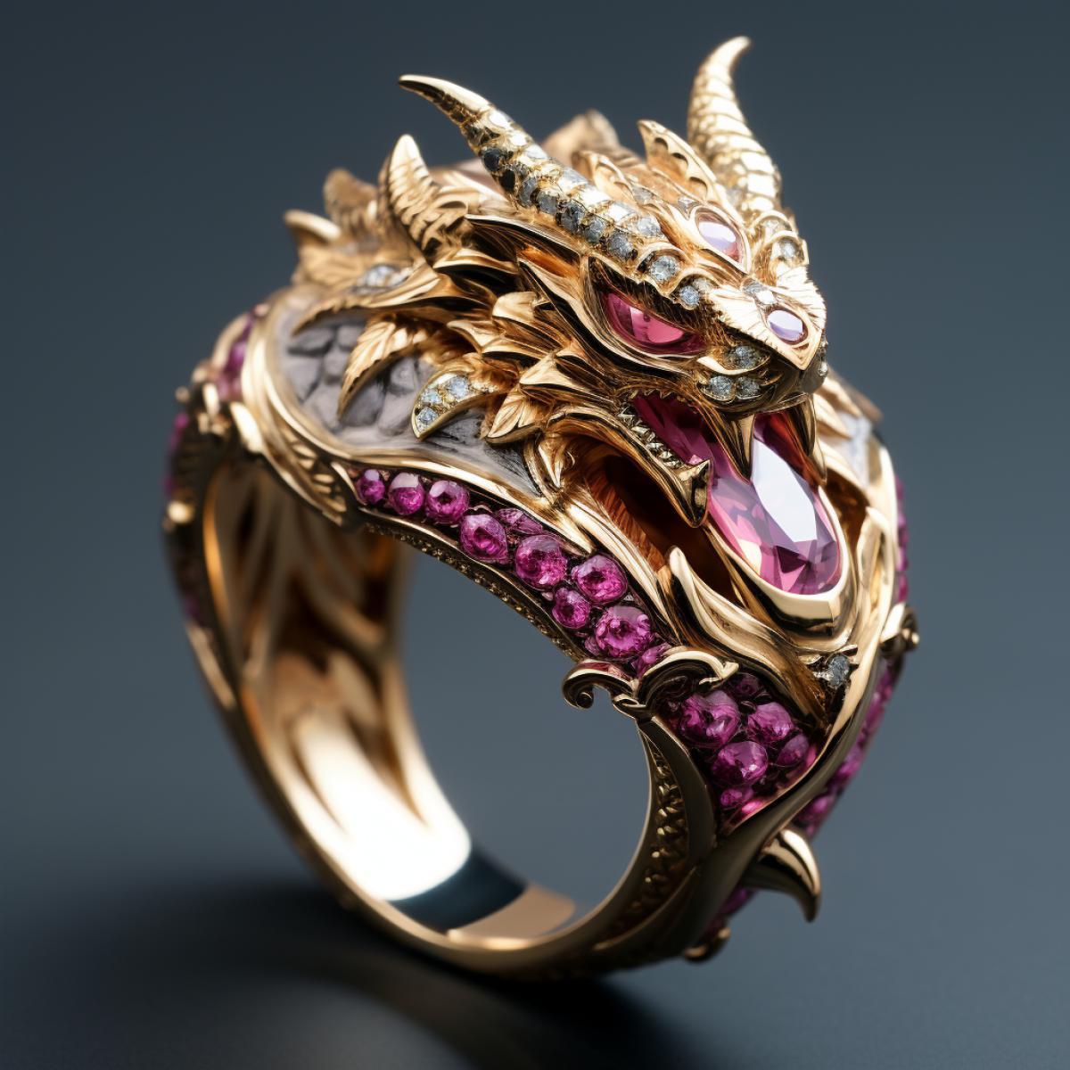 dragon as a luxury jewelry, ring, photo