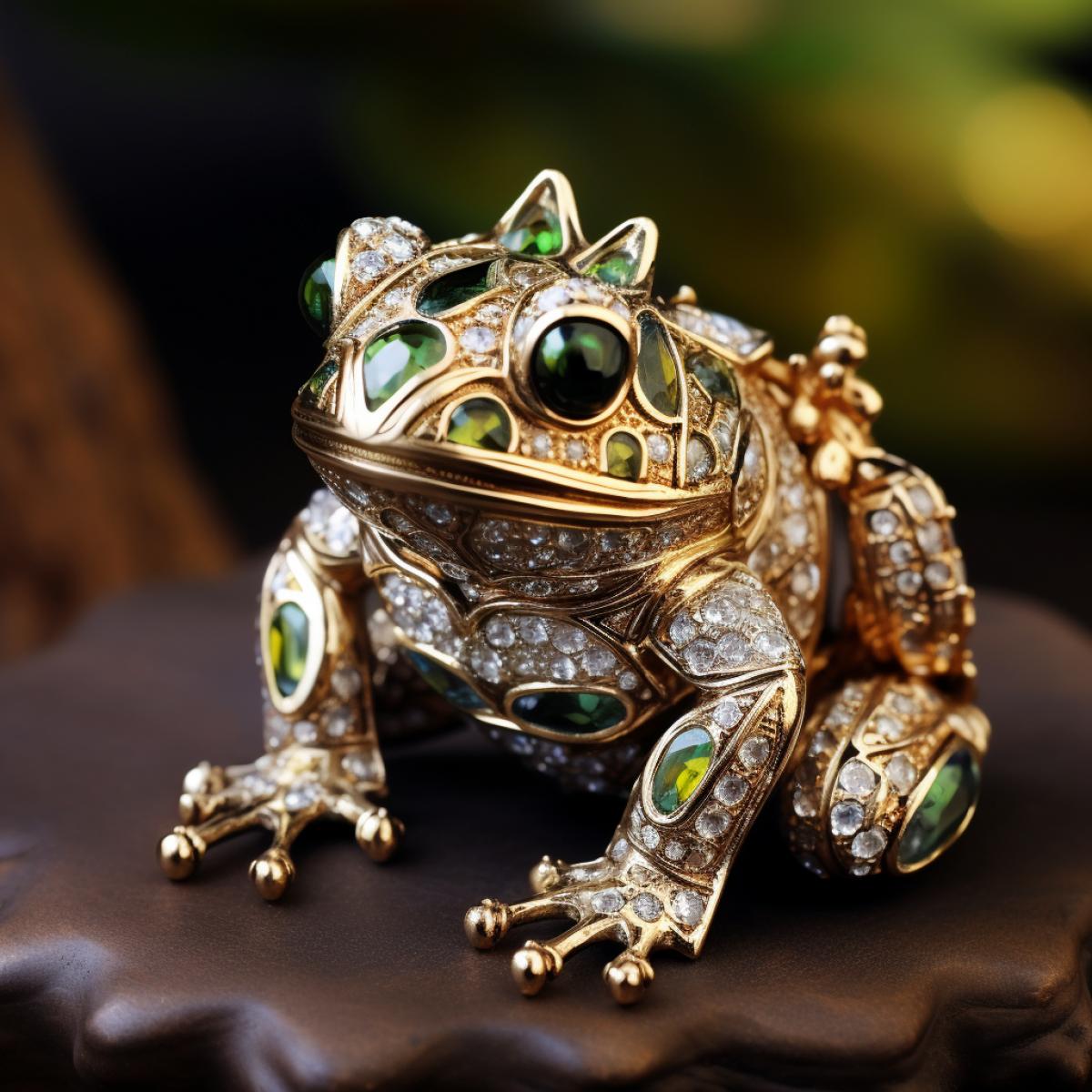 Frog as a luxury jewelry, photo