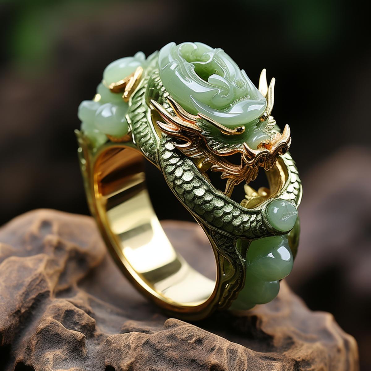 Pan dragon jade ring