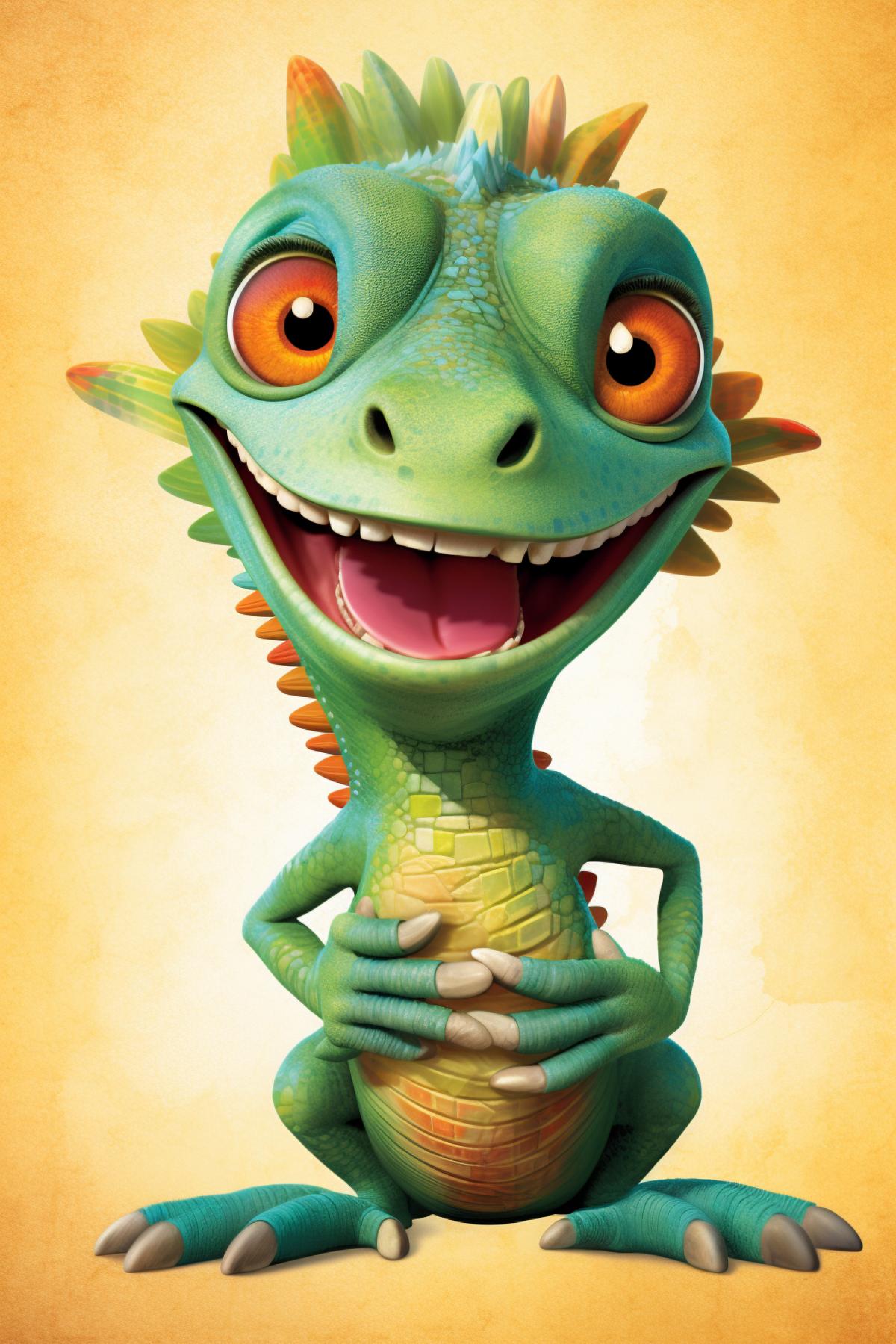 Friendly iguana cartoon