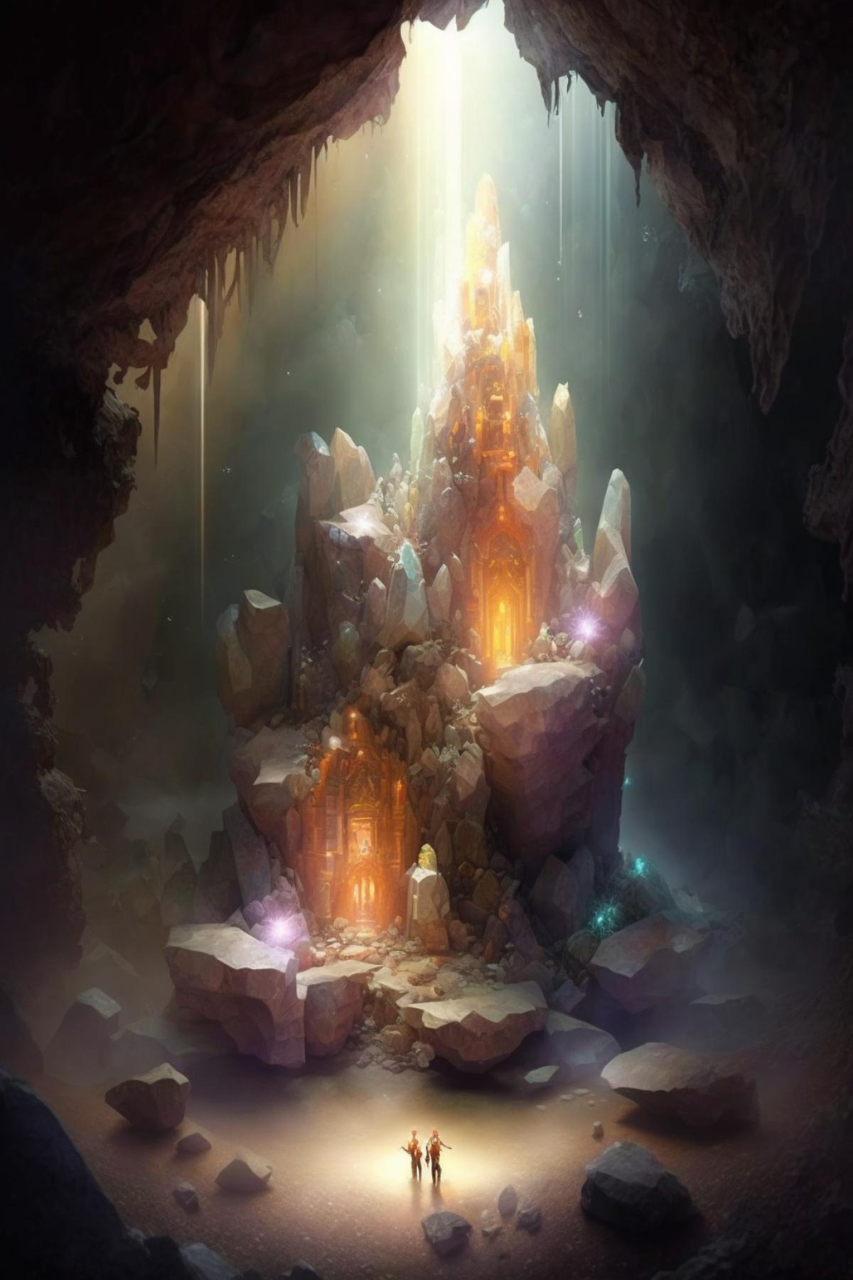 Mysterious cave of precious crystals