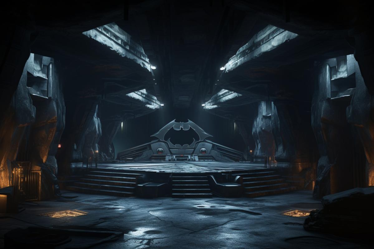Batmans Cave from the movie, photorealistic, 8k