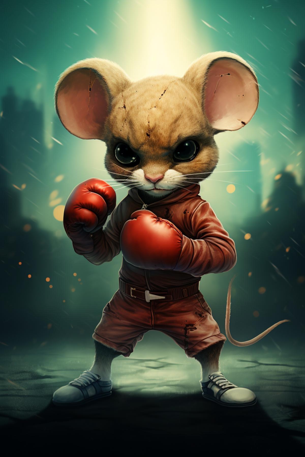 Boxer mouse illustration