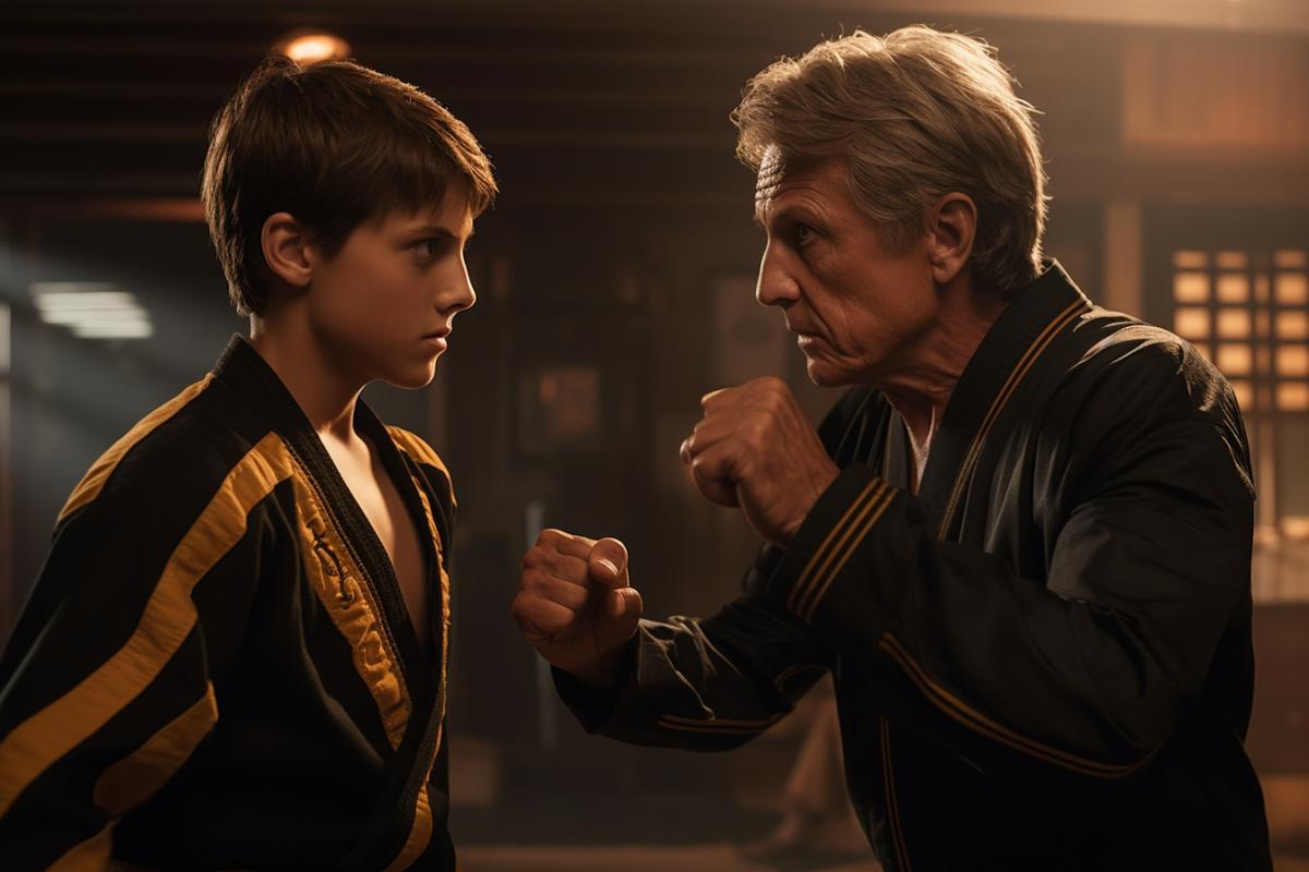 Cobra Kai, Netflix serial, fighting on tatami, karate, cinematic