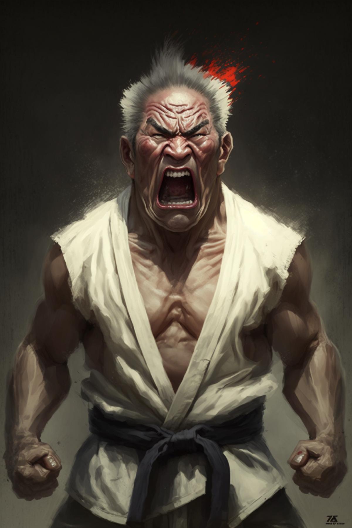 very angry karateka