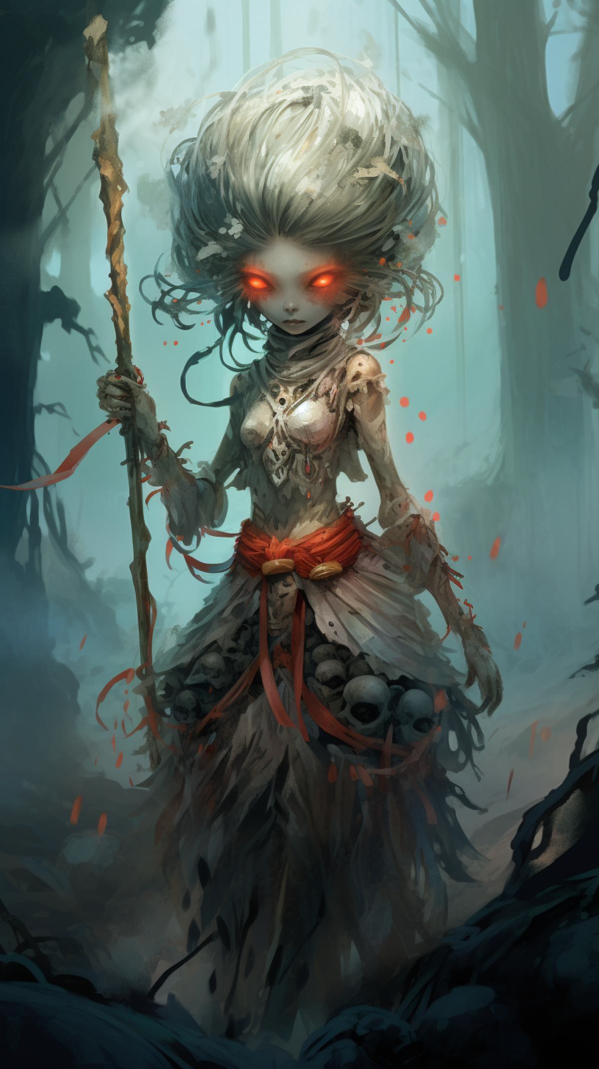 Qian Xuan style Mummy troll, amazingly beautiful illustration, fairy tale atmosphere