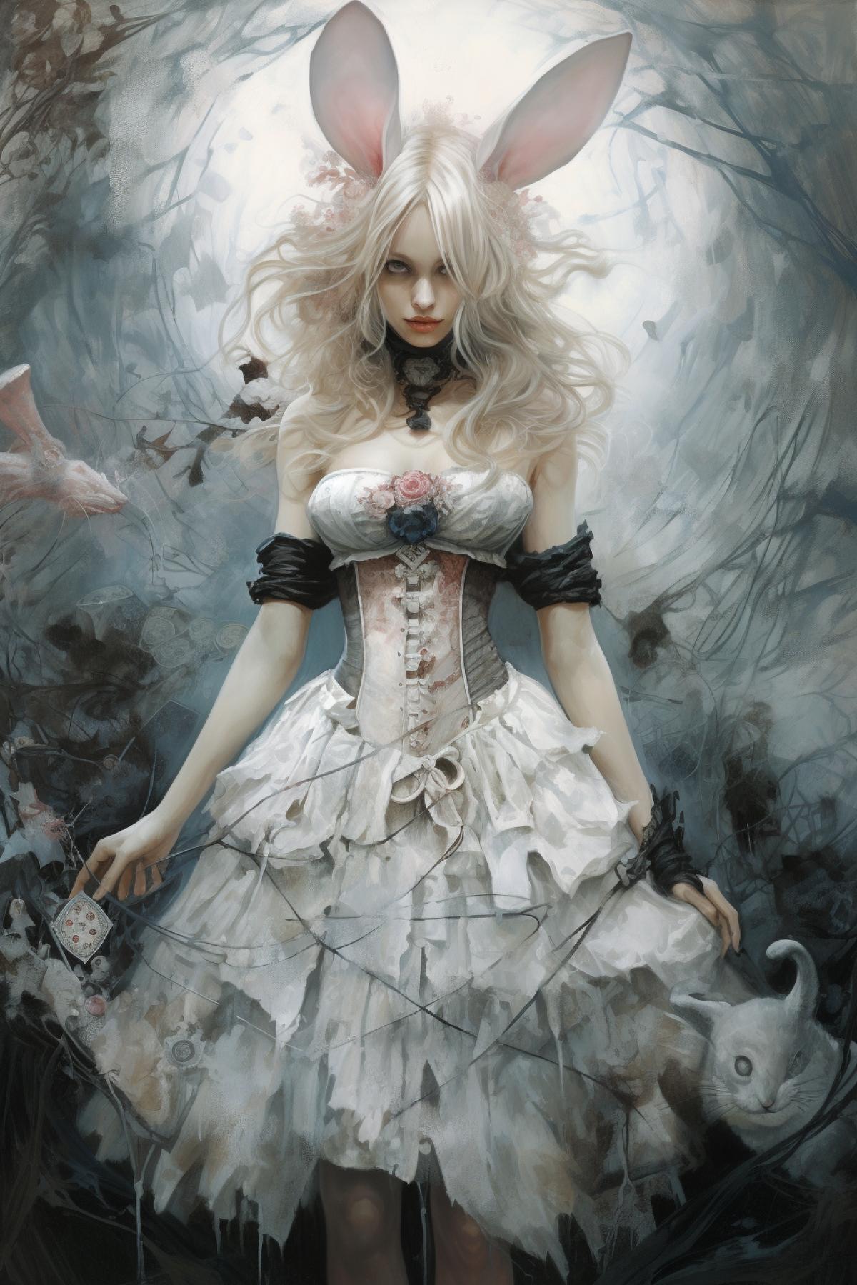 Alice in Wonderland, Luis Royo style.
