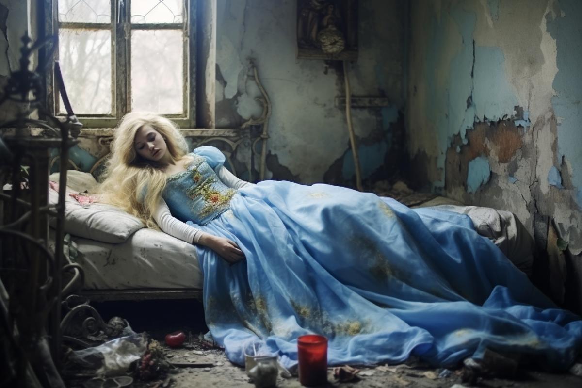Real Characters from fairy tales in a mental hospital, famous fairy tale characters, Baba Yaga, Snow White, Cinderella, Rapunzel, ridiculous, funny