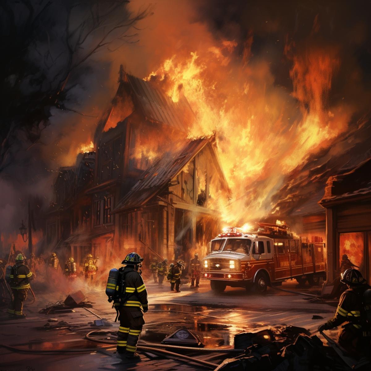 The heroic work of firefighters at a fire
