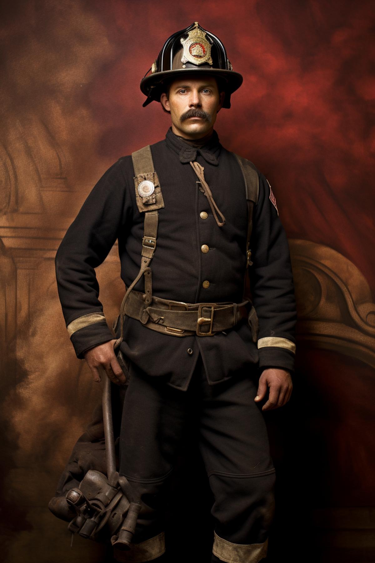 American fireman of the 19th century, good quality photo