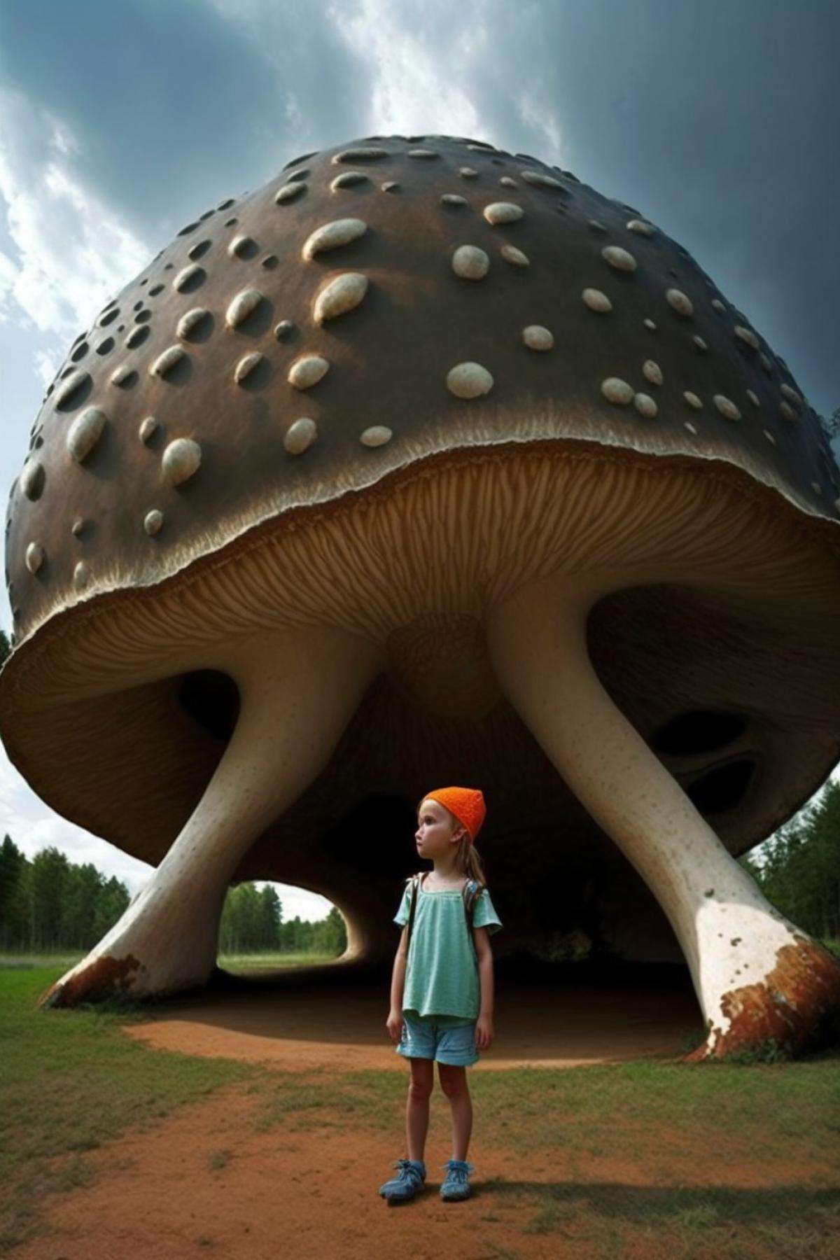 A giant mushroom the size of a forest