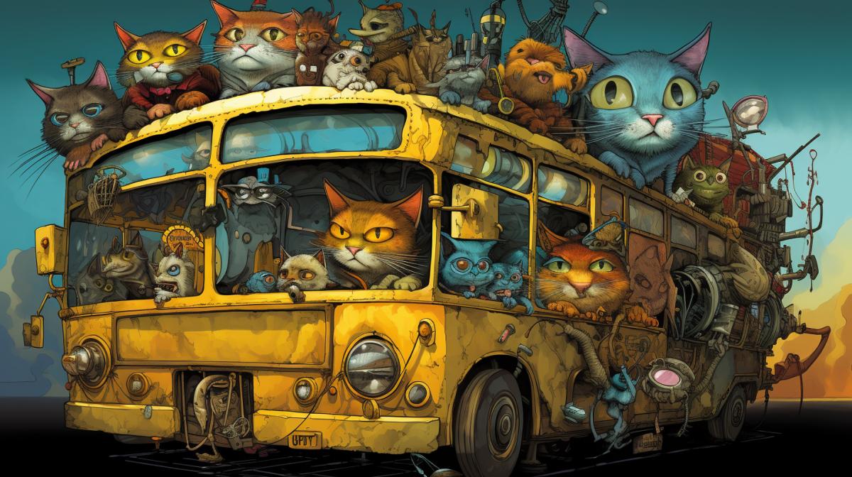 Cat bus, mixture, live bus