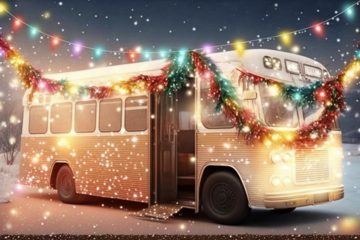 New Years bus 🎄 Garlands, New Years decorations, glitter! 🎁