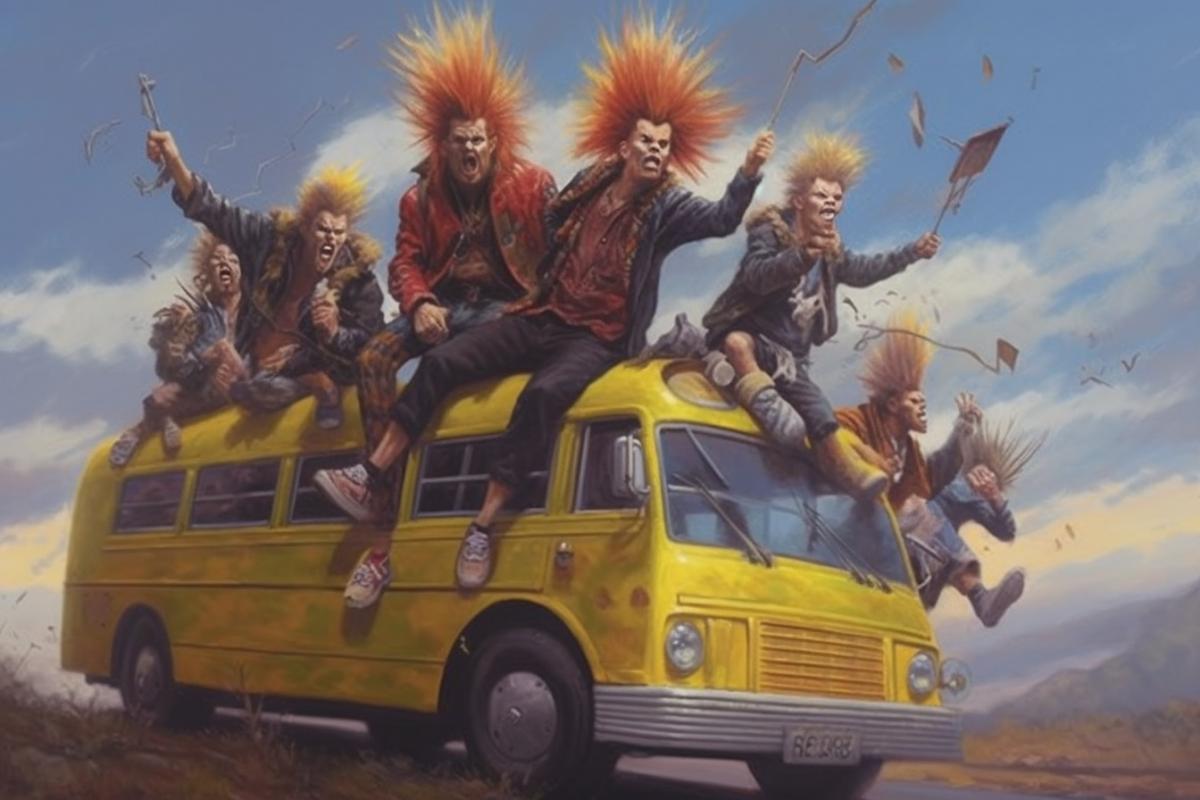 Punk bus with punks