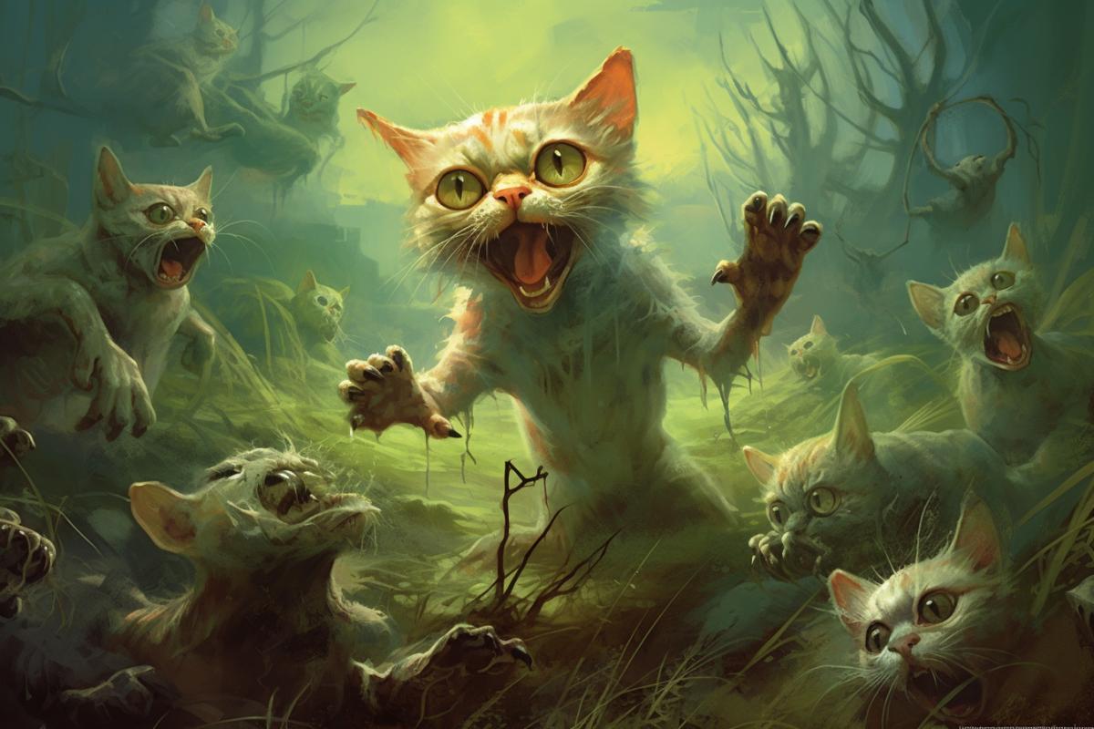 Zombie cat surrealism